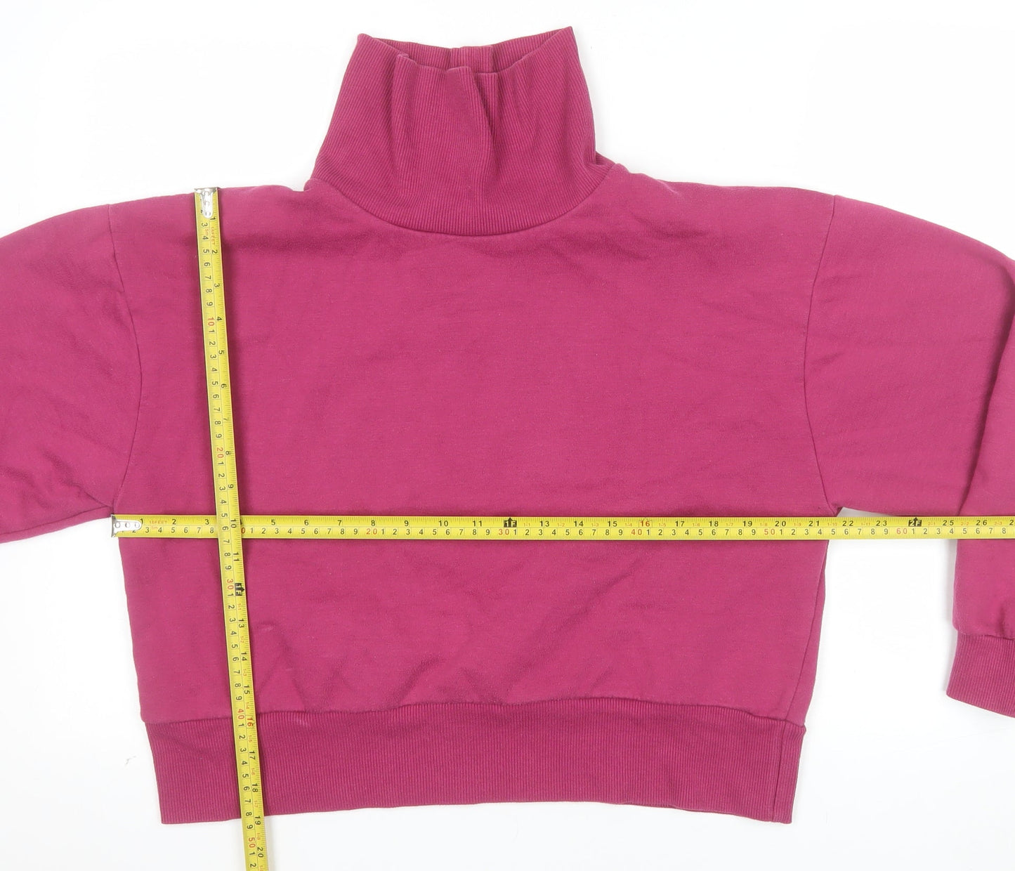 Hype Womens Magenta Long Sleeve Roll Neck Pullover Sweatshirt Size 14