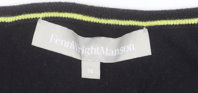 Fenn Wright Manson Women's Black Silk Cotton Sleeveless Tank Top Size 14