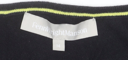 Fenn Wright Manson Women's Black Silk Cotton Sleeveless Tank Top Size 14