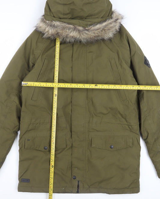 Regatta Women's Green Parka Jacket S Hooded Fur Trim Winter Coat