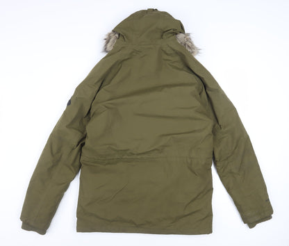 Regatta Women's Green Parka Jacket S Hooded Fur Trim Winter Coat