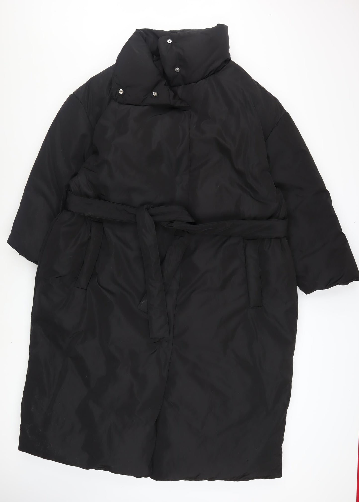 George Women’s Black Long Belted Puffer Coat XL 20-22