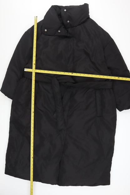 George Women’s Black Long Belted Puffer Coat XL 20-22