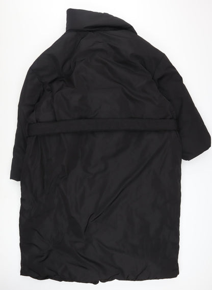 George Women’s Black Long Belted Puffer Coat XL 20-22