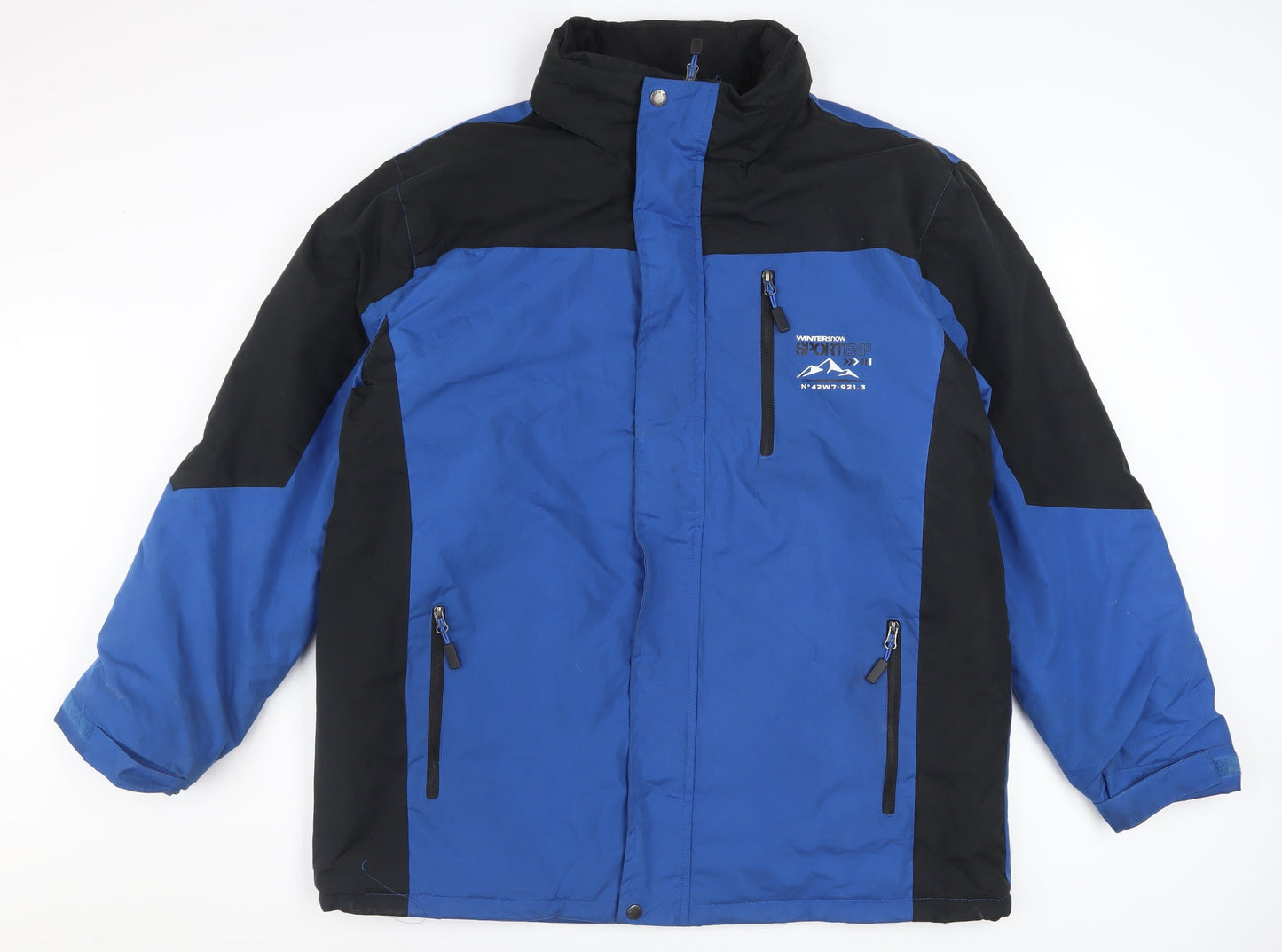 Atlas For Men Blue Black Waterproof Winter Parka Jacket Men's L