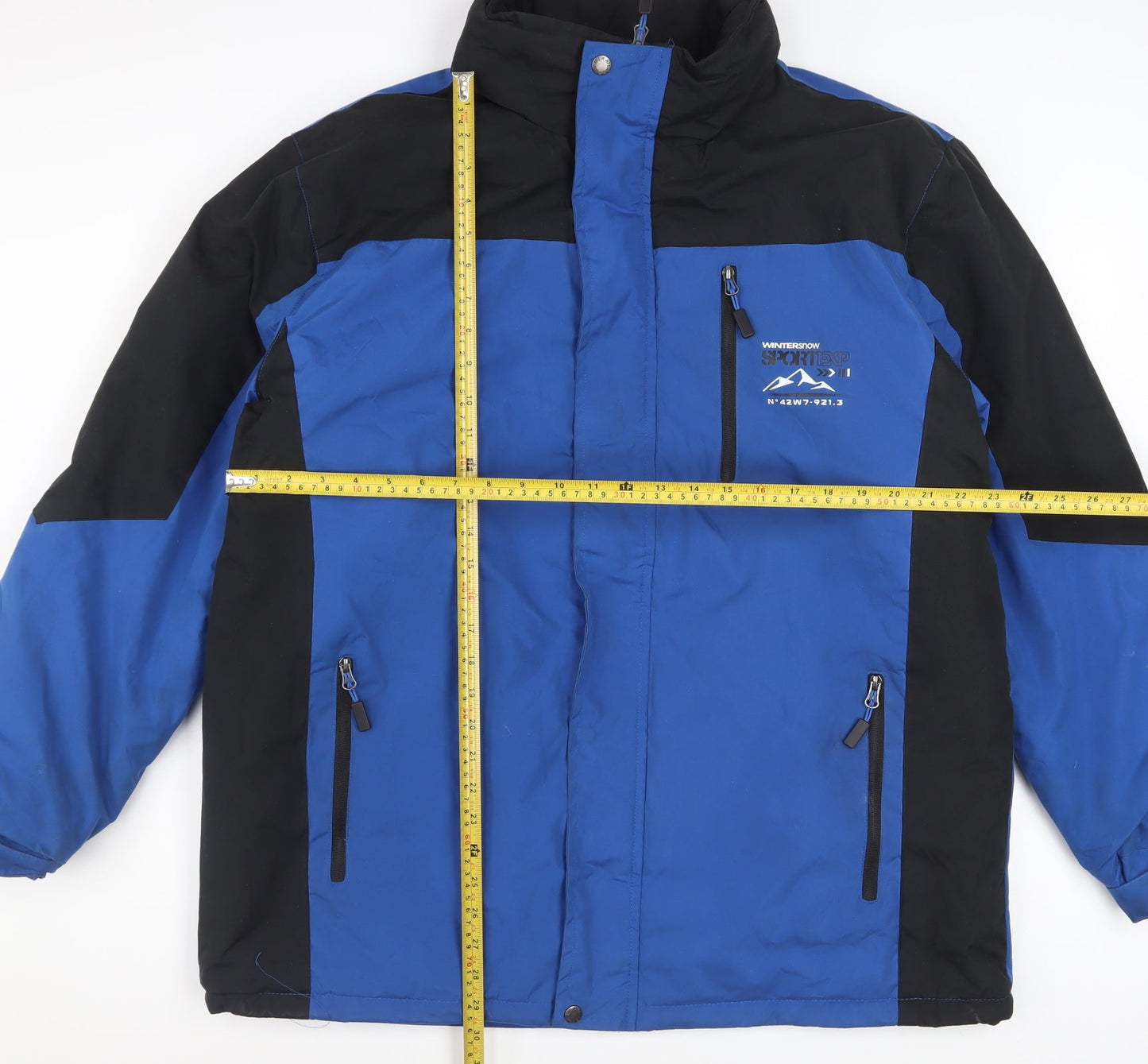 Atlas For Men Blue Black Waterproof Winter Parka Jacket Men's L