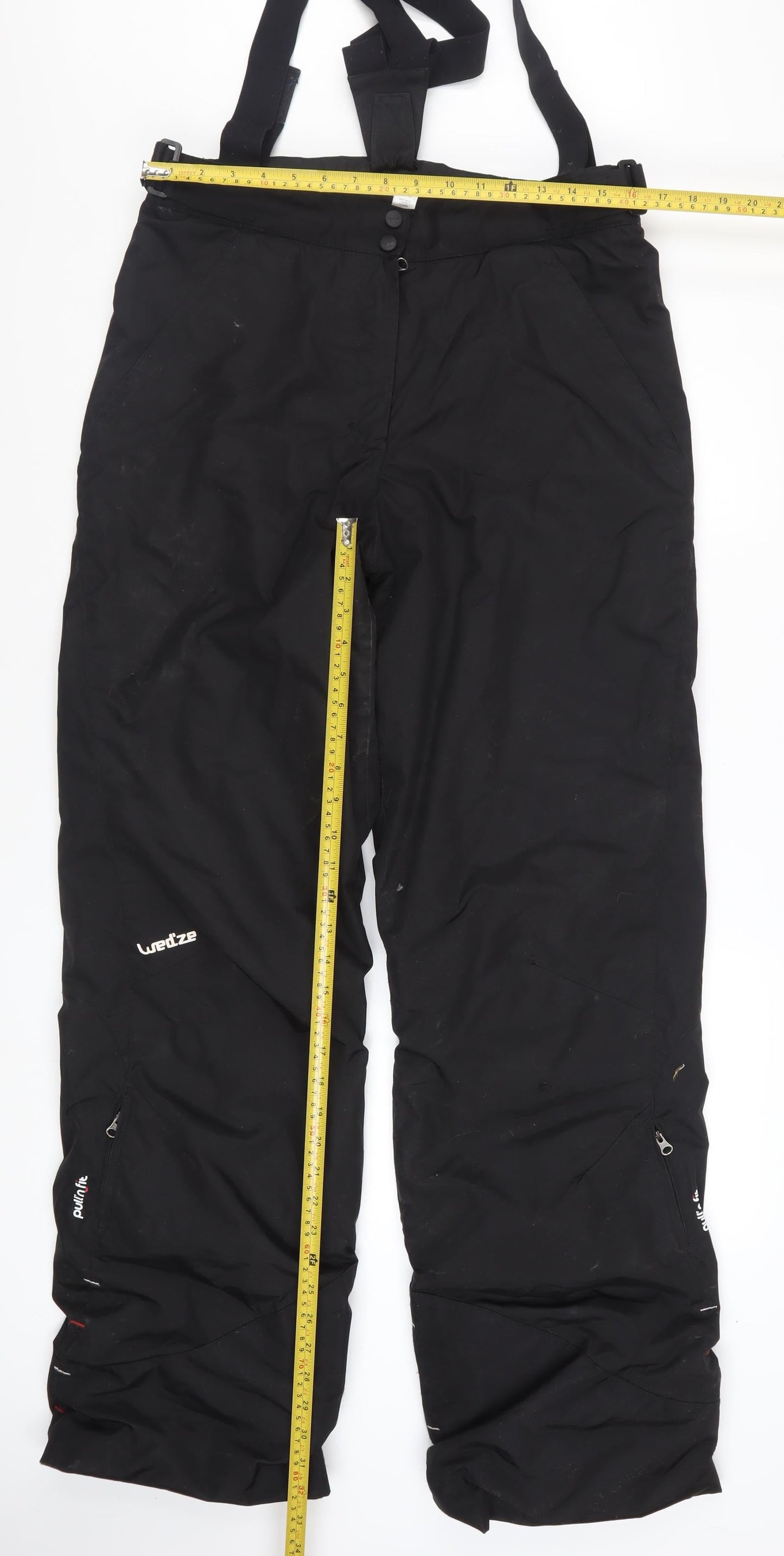 Wedze Men's Black Snow Pants Size M Insulated Ski Trousers