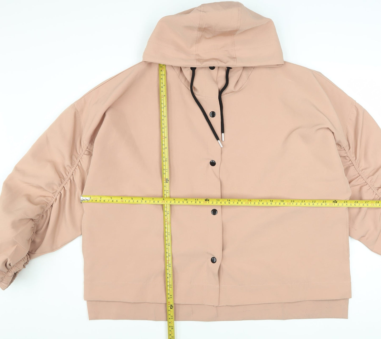 Boohoo Women's Beige Hooded Short Parka Jacket Size M