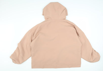Boohoo Women's Beige Hooded Short Parka Jacket Size M
