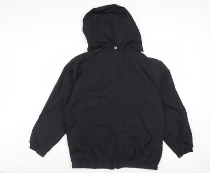 Claudia Barnes Sport Men's Black M Nylon Hooded Windbreaker Jacket