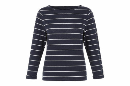 Mint Velvet Women’s Blue Striped Boat Neck Jumper Size 12