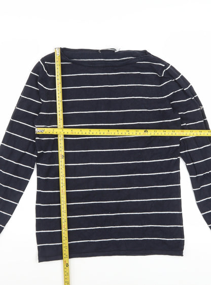 Mint Velvet Women’s Blue Striped Boat Neck Jumper Size 12