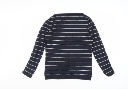 Mint Velvet Women’s Blue Striped Boat Neck Jumper Size 12