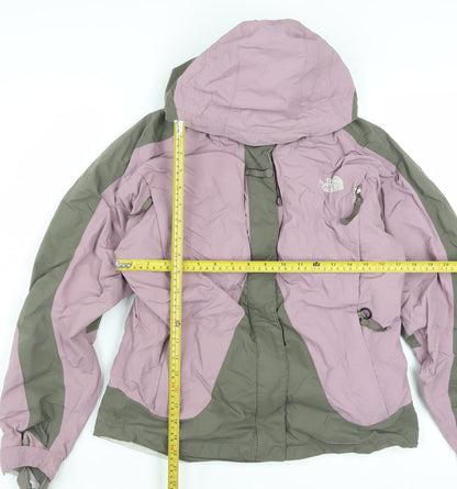 The North Face Women's Pink Green Waterproof Hooded Parka Jacket Size S
