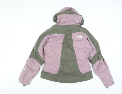 The North Face Women's Pink Green Waterproof Hooded Parka Jacket Size S