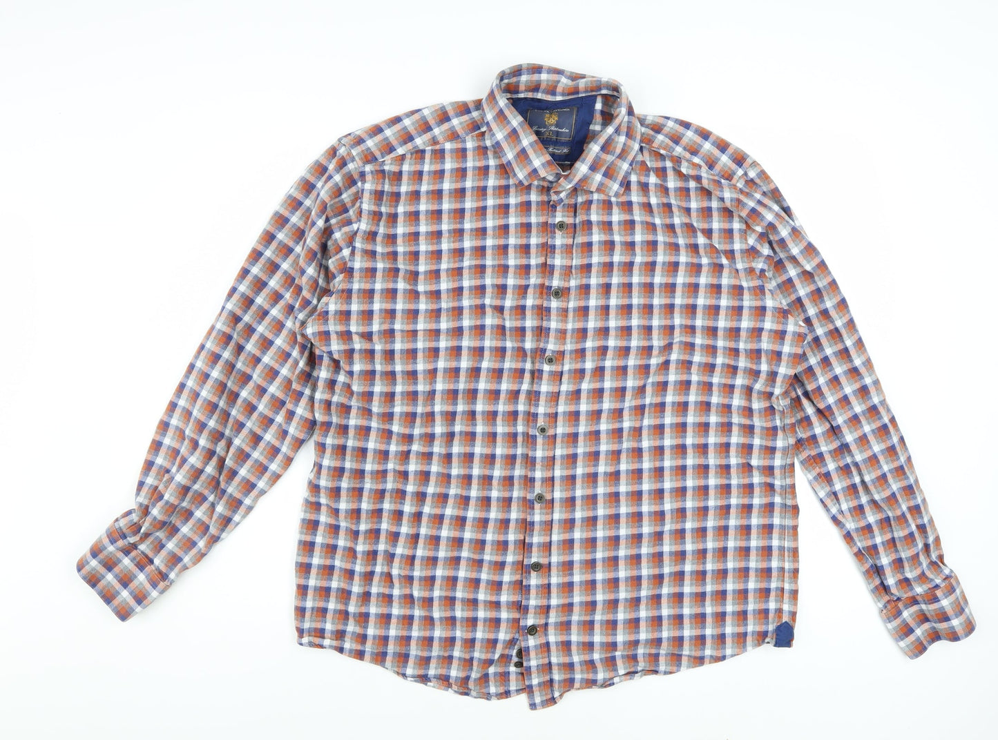 Brook Taverner Men's Multicoloured XL Checked Cotton Button-Up Shirt