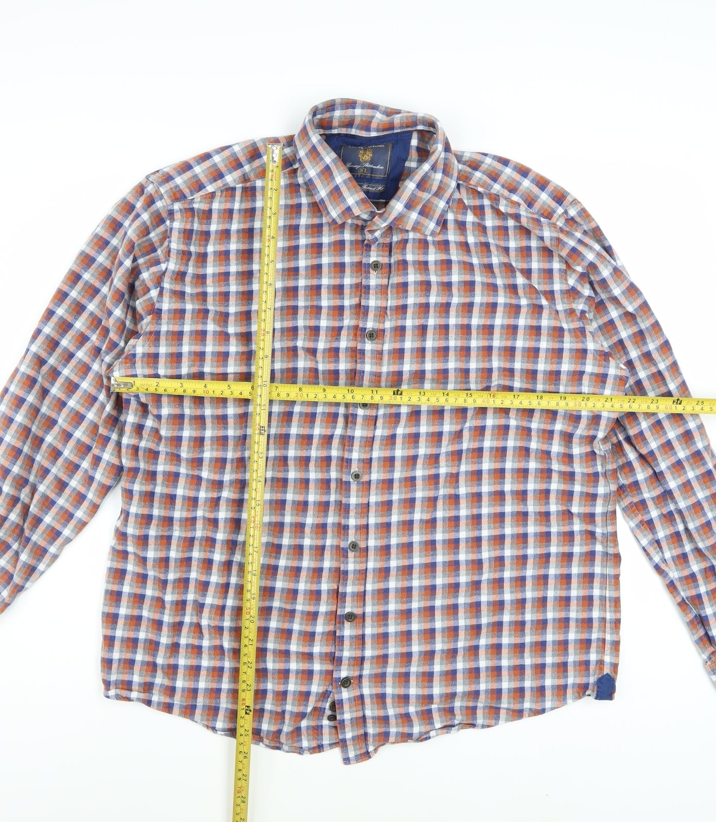 Brook Taverner Men's Multicoloured XL Checked Cotton Button-Up Shirt
