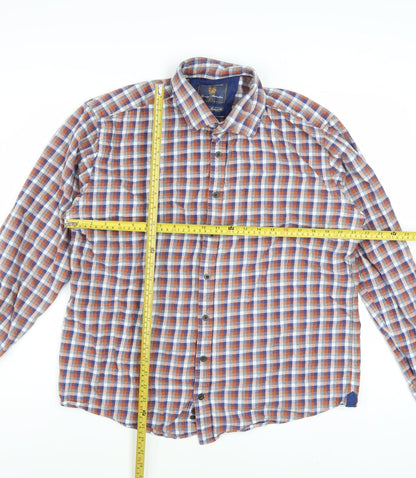 Brook Taverner Men's Multicoloured XL Checked Cotton Button-Up Shirt