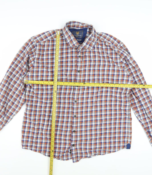 Brook Taverner Men's Multicoloured XL Checked Cotton Button-Up Shirt