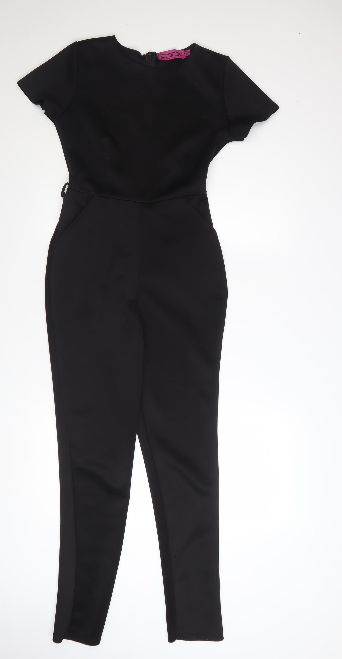 Boohoo Women’s Black Short Sleeve Slim Fit Jumpsuit UK 8