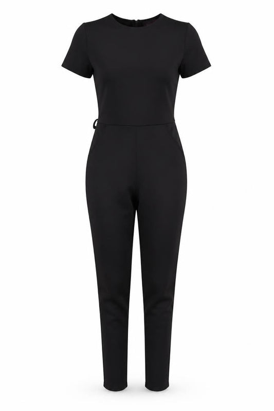 Boohoo Women’s Black Short Sleeve Slim Fit Jumpsuit UK 8