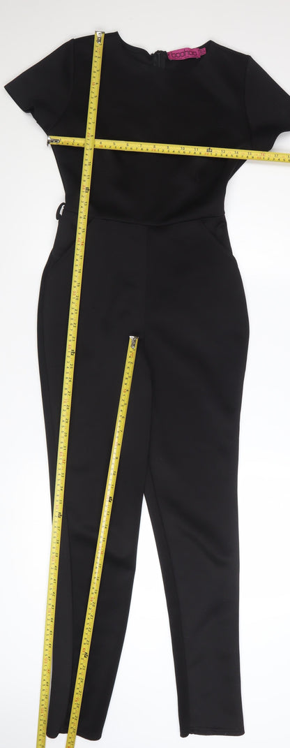 Boohoo Women’s Black Short Sleeve Slim Fit Jumpsuit UK 8