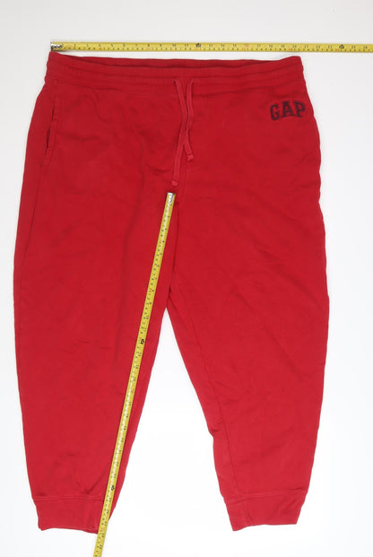 GAP Men’s Red Joggers 2XL Cotton Blend Tapered Sweatpants