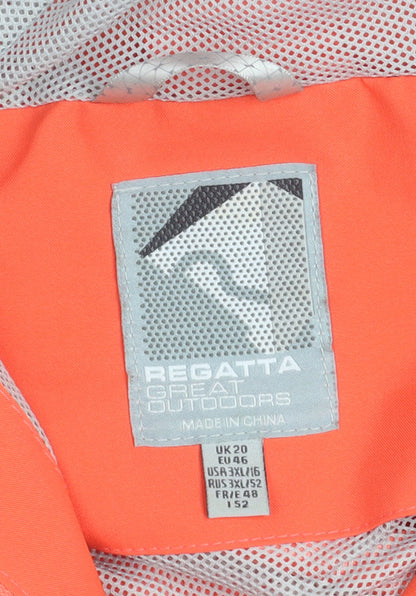 Regatta Womens Orange Waterproof Hooded Rain Jacket Size 20