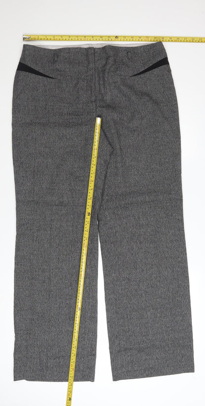 Next Women’s Grey Herringbone Dress Pants Size 16L Straight Leg