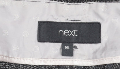 Next Women’s Grey Herringbone Dress Pants Size 16L Straight Leg
