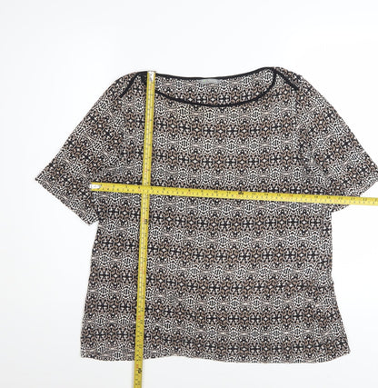 Marks and Spencer Women Brown Geometric Petite Blouse UK 16