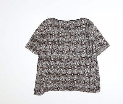 Marks and Spencer Women Brown Geometric Petite Blouse UK 16