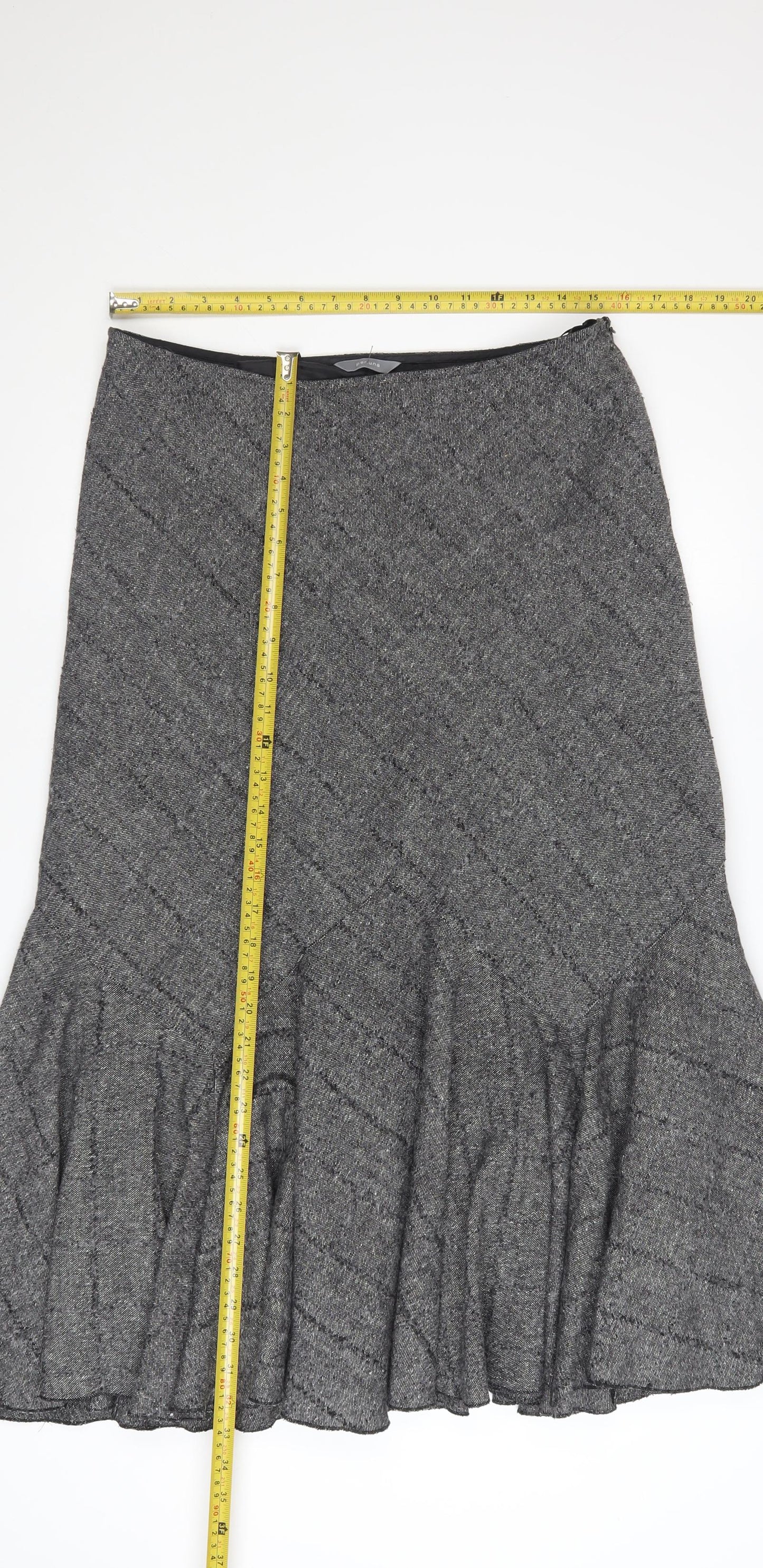 Marks & Spencer Per Una Women’s Grey Wool Blend Trumpet Skirt Size 14