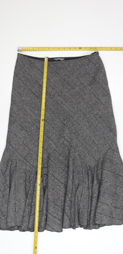 Marks & Spencer Per Una Women’s Grey Wool Blend Trumpet Skirt Size 14
