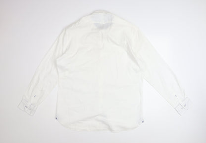 T.M. Lewin Thomas Mayes Men's White Cotton Long Sleeve Dress Shirt L