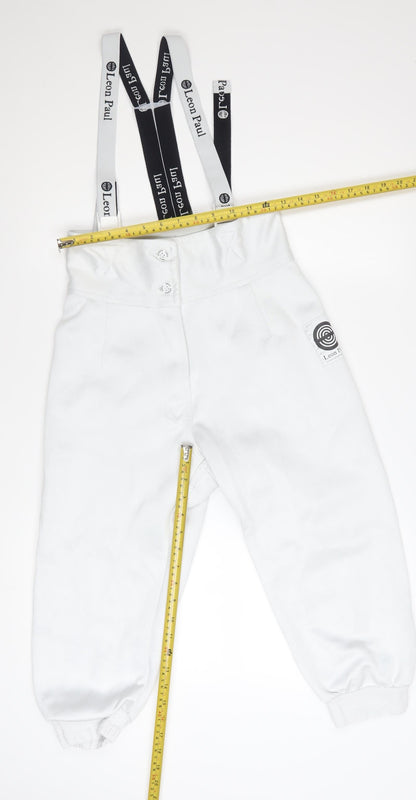 Leon Paul Men's White Fencing Trousers 28 Waist with Braces
