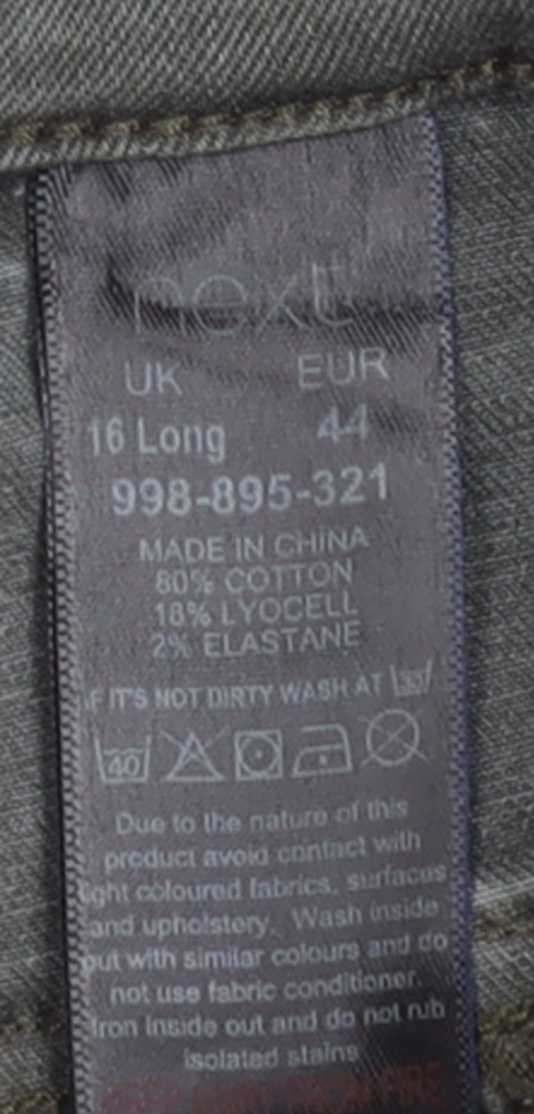 Next Women’s Grey Biker Skinny Jeans Size 16 Long Stretch Denim