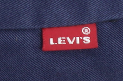 Levi's Men Navy Blue Chino Trousers W32 L32 Cotton Blend Side Stripe