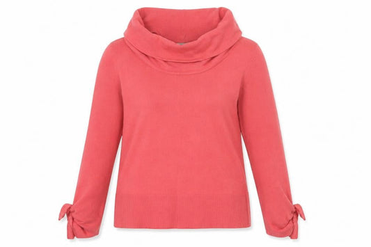 Wallis Women Pink Cowl Neck Long Sleeve Acrylic Jumper Size 16