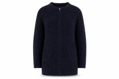 Dorothy Perkins Women Blue Size 10 Full Zip Chunky Knit Cardigan