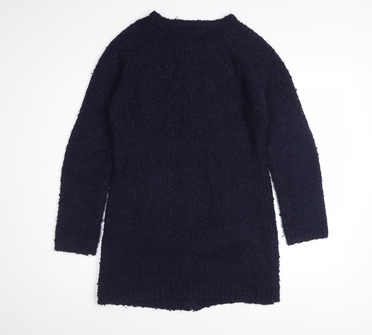 Dorothy Perkins Women Blue Size 10 Full Zip Chunky Knit Cardigan