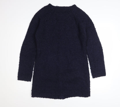 Dorothy Perkins Women Blue Size 10 Full Zip Chunky Knit Cardigan
