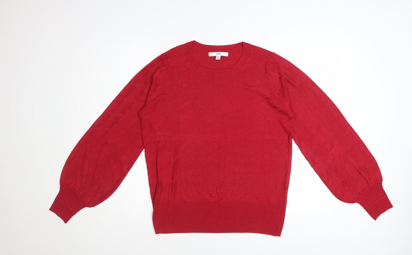 Next Women Red Crew Neck Knit Pullover Jumper Size 14