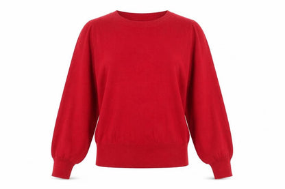Next Women Red Crew Neck Knit Pullover Jumper Size 14