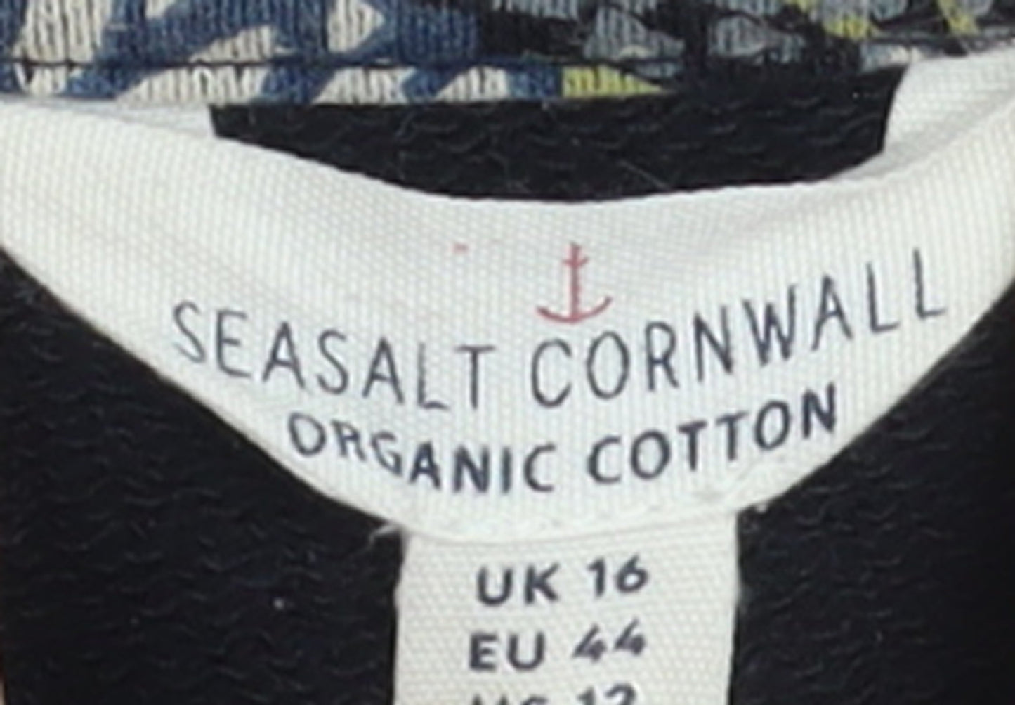 Seasalt Cornwall Women's Blue Floral Organic Cotton Sweatshirt UK 16