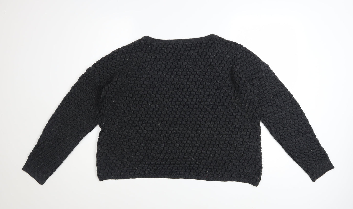 Monsoon Womens Black Medium Textured Knit Jumper