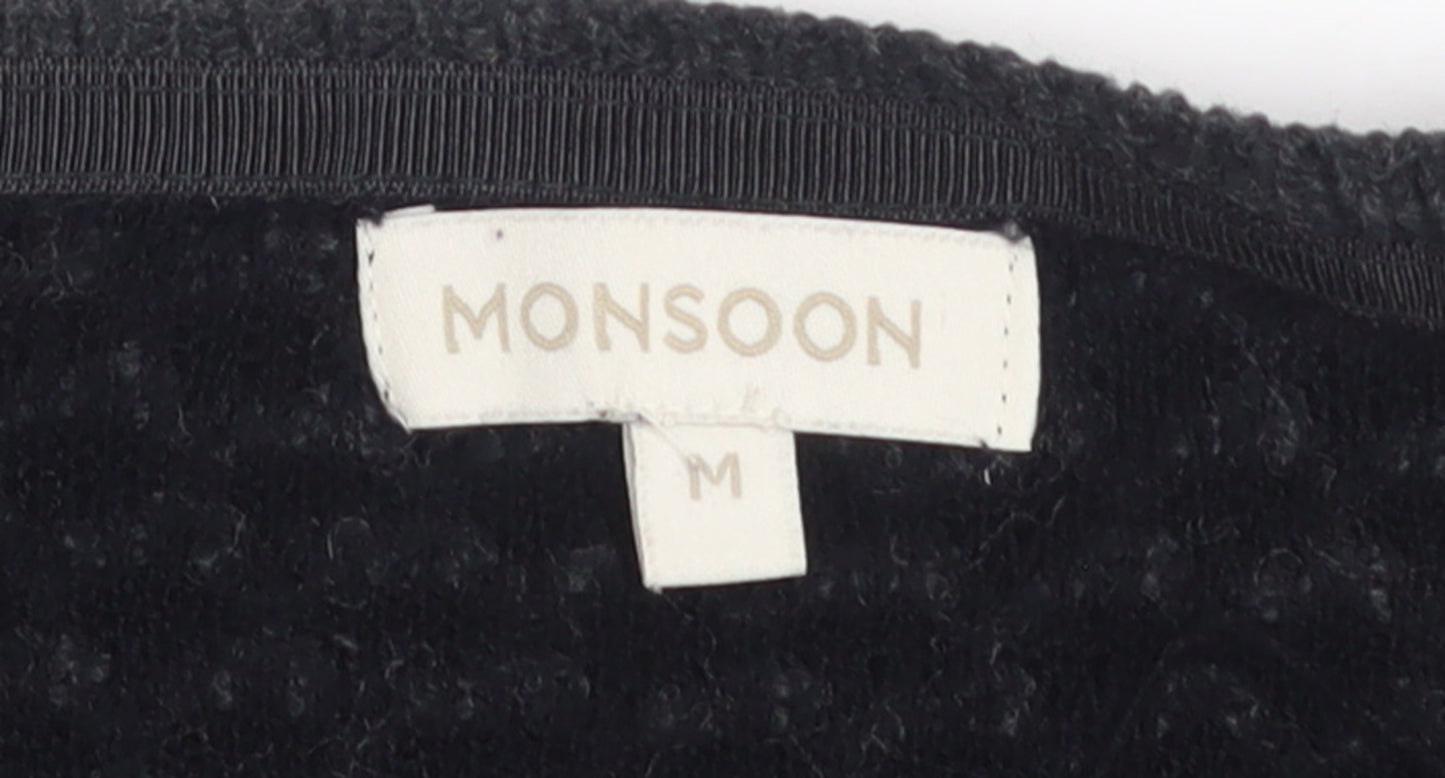 Monsoon Womens Black Medium Textured Knit Jumper