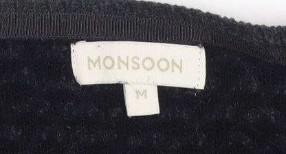 Monsoon Womens Black Medium Textured Knit Jumper