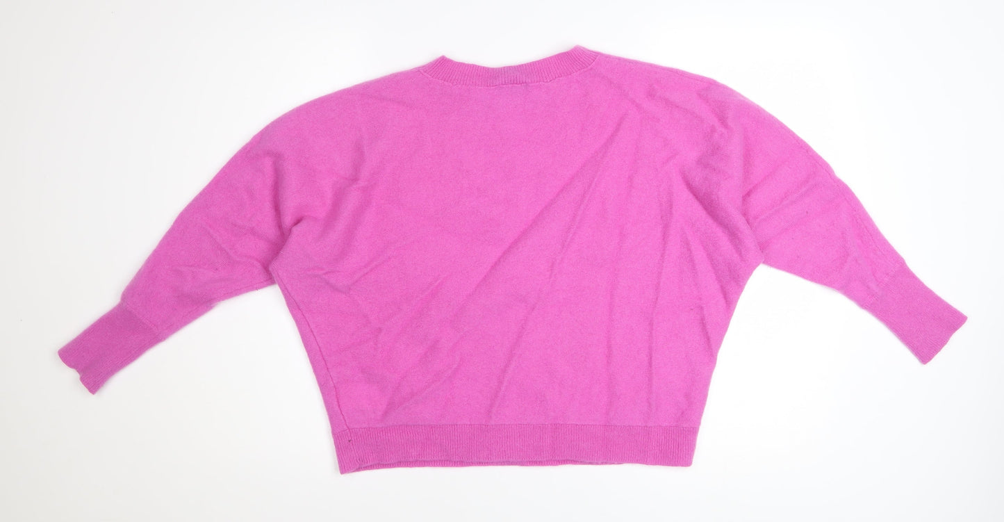 Phase Eight Women’s Pink Cashmere Relaxed Pullover Jumper L