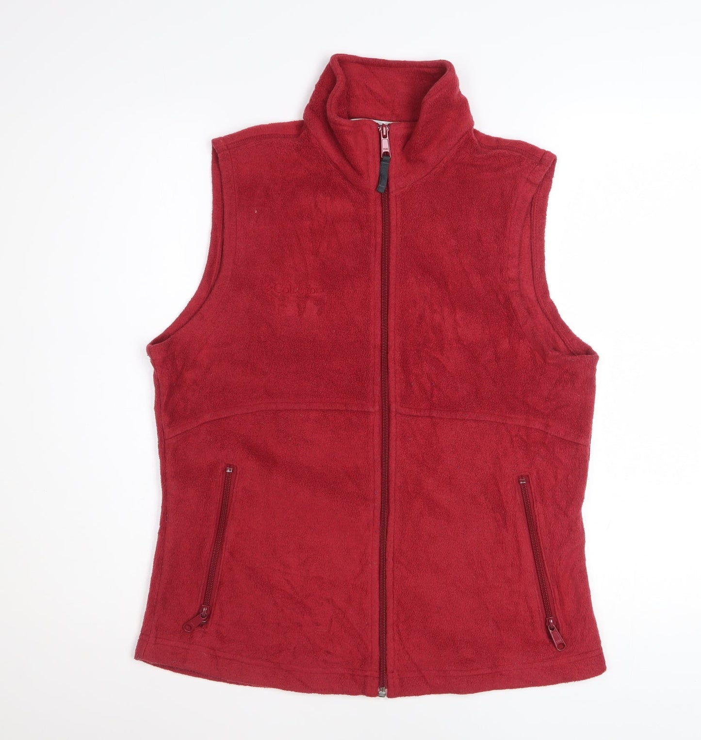 Columbia Unisex Red Fleece Bodywarmer Waistcoat M Full Zip Outdoor